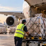 Time-sensitive cargo being loaded onto an aircraft in the UAE